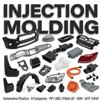 Moldeo por Inyección de Plástico con Certificación IATF 16949, Grado de Ingeniería, Alta Precisión, Superficie Pulida, Sistema de Canales Fríos/Calientes, para Piezas de Automóviles