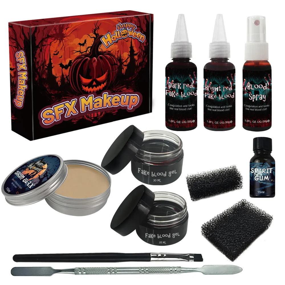 KHY Halloween Special Effect Blood SFX Makeup Kit Skin Scar Wax Set