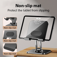 360 °   Support de bureau portable pliable et rotatif en alliage d'aluminium pour tablette iPad Pro, Samsung et téléphone