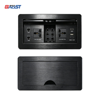 Stopkontak Desktop Universal dengan 2 Pengisian Daya USB dan Modul Multimedia Pop-Up Terperedam