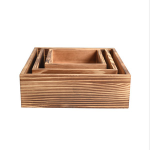 Wooden storage box, lidless, lacquered wood box, household organizer <b>basket</b>, fruit and vegetable storage <b>basket</b>, - Product Image 5