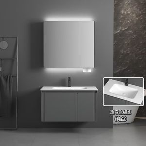 Новый дизайн, зеркальный шкаф для ванной комнаты, фанерный туалетный столик с умывальником - Product Image 5