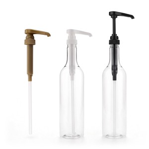 Distributeur de sirop, pompe à café, bouteilles rondes en plastique de 750 ml/25,4 onces, pour sauces, condiments et boissons de cuisine - Product Image 1