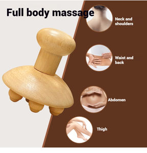 Masseur anti-cellulite en bois, outil de massage à brancher, raclage corporel, drainage lymphatique, point de déclenchement, outil Gua Sha pour le dos - Product Image 4