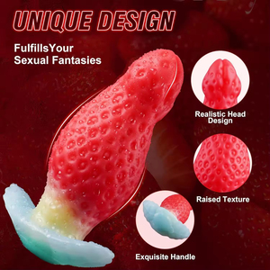 Plug anal en silicone liquide souple, réaliste, en forme de fraise, jouet sexuel anal imperméable pour stimulation du point G, modèle monstre alien - Product Image 5