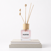 Bouteille diffuseur de parfum carrée en verre transparent de 100 ml et 150 ml, vide, avec bouchon, personnalisable avec logo