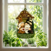 Decorazione Natalizia Personalizzata di Alta Qualità a Prezzo di Fabbrica, Coppia di Gnomi con Nome Personalizzato, Ornamento da Appendere all'Albero
