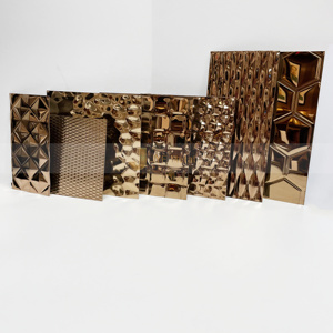 EX191 Customized 201 304 Embossed Stainless Steel <b>Plate</b> Rose Gold Bending Hotel <b>Wall</b> Decorative Sheet 0.5-0.8mm Thickness - Product Image 5