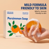 Savon au kaki, mousse riche, déodorant frais, non desséchant après lavage, pour cheveux et corps, parfum léger aux fruits, herbes naturelles, contrôle des odeurs corporelles