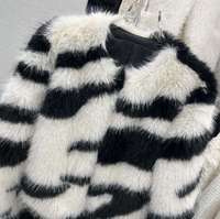 Hauts veste courte femmes manteaux hiver femmes à manches longues motif zèbre grande taille garder au chaud coupe-vent manteau de fourrure