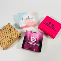 Boîte en papier pour lentilles de contact avec logo personnalisé de luxe, impression couleur intégrale, emballage cosmétique en gros pour lentilles de contact colorées