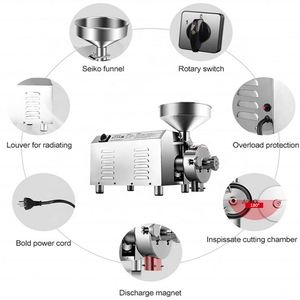 <span class=keywords><strong>Moulin</strong></span> à grains électrique commercial en acier inoxydable pour riz, maïs, blé, soja, arachides, céréales <span class=keywords><strong>et</strong></span> épices - Product Image 4
