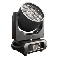 Projecteur LED à tête mobile 19x15W DMX Pixel 19*15 RGBW 4-en-1 avec zoom, faisceau auxiliaire et éclairage de scène pour discothèque