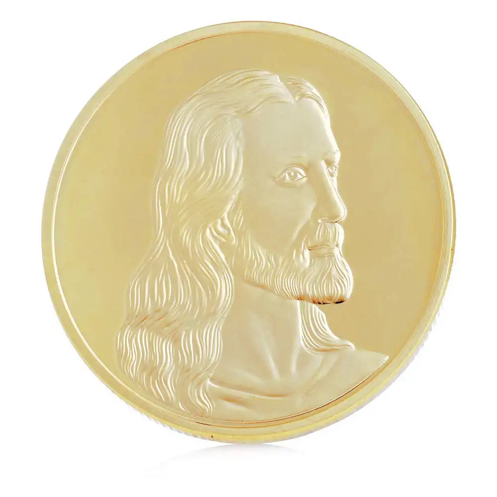 High quality metal gold silver plated Jesus Souvenir Coin