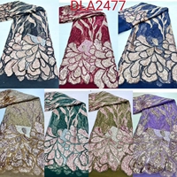 Tissu africain de mariage de qualité supérieure, motif de luxe perlé, Tulle nigérian, paillettes, tissu en dentelle