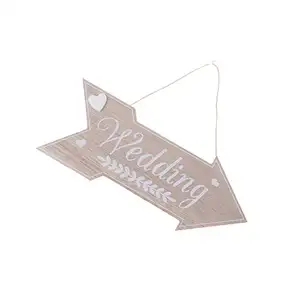 Letreros de bienvenida colgantes con Flecha de madera para fiesta de boda