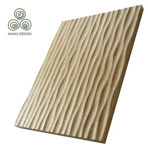 MUMU Design 3D lusso <span class=keywords><strong>interno</strong></span> doghe caratteristica impiallacciatura moderna parete in legno pannelli decorativi in legno Wainscoting - Product Image 1