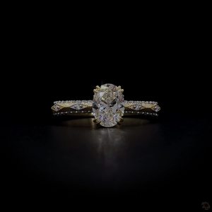 Anillo de Oro Premium con Diamante Ovalado Cultivado en Laboratorio, Clásico Solitario, Joyería Fina, Regalo para Mujer - Product Image 5