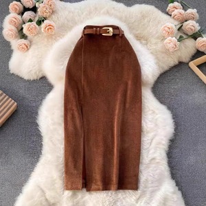 <span class=keywords><strong>Jupe</strong></span> mi-longue rétro style HK, version coréenne, taille haute, amincissante, coupe ajustée, très tendance - Product Image 2