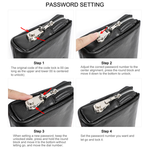 Contact's Anti-Theft <strong>Clutch</strong> <strong>Bag</strong> <strong>Mens</strong> Genuine Leather Business Coded Lock <strong>Bag</strong> Leather <strong>Clutch</strong> Purse <strong>Bag</strong> for <strong>Men</strong> - Product Image 4