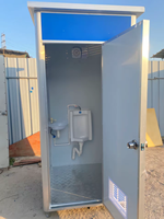 Maison conteneur mobile moderne en structure acier, douche préfabriquée, toilettes portables, salle de bain écologique, petite maison extérieure à bas prix