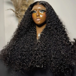 Perruques Lace Front 13x4 en Cheveux Vierges Alignés Naturellement, Bouclés Birmans, Dentelle HD Sans Colle, Brun <span class=keywords><strong>Clair</strong></span> et Noir pour Femmes - Product Image 4