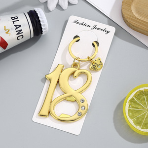 Creative Digital Keychain Bottle Opener Zinc Alloy Beer Opener Pendant Party <b>Gift</b> - Product Image 3