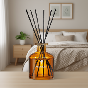 6.7 Oz Wood <b>Reed</b> <b>Diffuser</b> <b>Set</b> with Alcohol-Free Oud Fragrance Oil, 90-Day Aromatherapy for Serene Bedroom by Wavewoke - Product Image 2