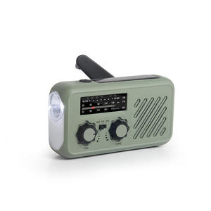 Solar Hand Crank Radio Custom Solar Hand Crank AM FM SW Radio Weather Forecast LED Flashlight Portable Outdoor Power Bank - Product Image 1