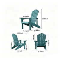 Chaises Adirondack en plastique imperméables et résistantes aux UV pour l'extérieur, vente en gros, pour le jardin