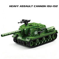 Modèle de canon d'assaut lourd ISU 152, jouet de construction en blocs ABS DIY, jouet de construction militaire de la Seconde Guerre mondiale, éducatif pour les garçons et les enfants