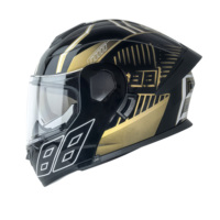 Casque de moto modulaire intégral ABS avec décalcomanie bleue - Certifié DOT et 3C - Unisexe - Vente directe usine