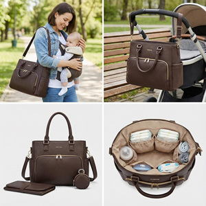 Borsa Fasciatoio OEM di Design del Produttore con Materassino Cambio, Borsa Fasciatoio in Pelle PU con Tasche Termiche per <span class=keywords><strong>Mamma</strong></span> <span class=keywords><strong>e</strong></span> <span class=keywords><strong>Papà</strong></span> - Product Image 2