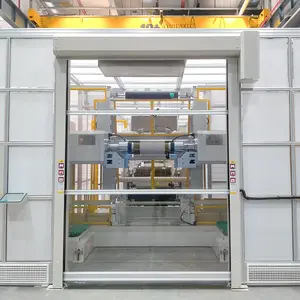 Moderna porta automatica a tapparelle per uso industriale veloce in PVC plastica impermeabile superficie finita per applicazioni in officina