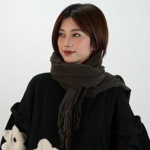 Accesorios de Moda, Chales de Pashmina Sintética Monocromáticos, Bufandas Cálidas de Cachemira Sólida con Borlas, Bufandas Gruesas con Flecos Largos <span class=keywords><strong>para</strong></span> Mujer, Invierno - Product Image 6