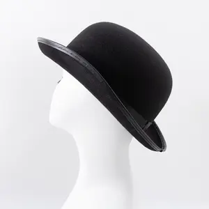 Kostüm Kostüm hut Adult Black Felt Bowler Hat Magic Gentleman's Bowler Hat