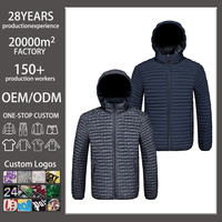 Veste matelassée réversible unisexe 2-en-1 en nylon 100% pour l'hiver, style décontracté chic, avec capuche, fermeture éclair intégrale, chaude, coupe-vent, personnalisable avec logo OEM