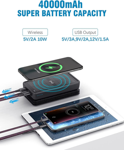 Chargeur Solaire 25000mAh Portable Batterie Externe avec 4 Panneaux Imperméable Power Bank avec 2 USB Outdoor Camping pour Télép - Product Image 4