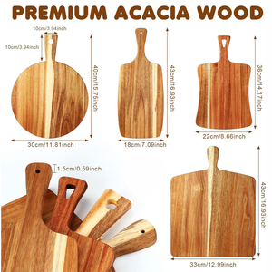Planche à découper en bambou cadeau de pendaison de crémaillère avec poignée pour servir et <span class=keywords><strong>boucher</strong></span> <span class=keywords><strong>bloc</strong></span> à découper en bois - Product Image 2