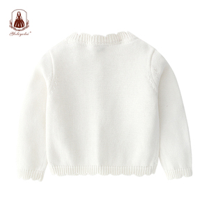 Prezzo di fabbrica Nuovo Modello Su Misura Principessa di Stile Sveglio Delle Ragazze di Inverno Del Merletto di Usura Del Collare Del Bambino Lavorato <span class=keywords><strong>A</strong></span> <span class=keywords><strong>Maglia</strong></span> Cardigan Maglioni Per Il Vestito Della Ragazza - Product Image 4