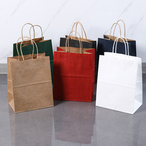 Disposable Food Grade Kraft <b>Paper</b> Takeout Handbags Wholesale Custom Pattern For Bakery Shop Cake Bread Dessert Packaging - Product Image 5