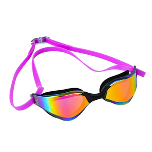Lunettes de natation de compétition professionnelles, en silicone, étanches et anti-buée, électro-plaquées colorées, unisexes - Product Image 3