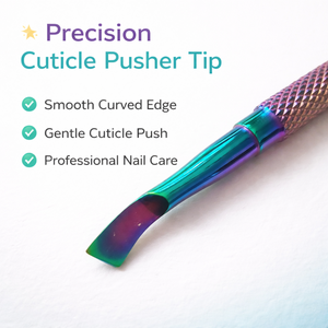 Pousse-cuticules double extrémité argenté professionnel pour manucure et pédicure, outil de soin des ongles en acier inoxydable avec poignée antidérapante et résistant à la rouille - Product Image 2