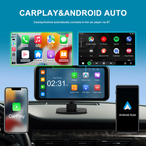 Radio para <span class=keywords><strong>Auto</strong></span> Portátil Podofo de 6.25 Pulgadas con Pantalla Inteligente, Reproductor Inalámbrico con Carplay y Android <span class=keywords><strong>Auto</strong></span>, WiFi, 4K, BT, FM - Product Image 2