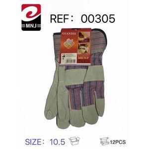 Guantes de trabajo MNJ talla 10.5 con protección de palma de algodón para trabajo manual - Product Image 3