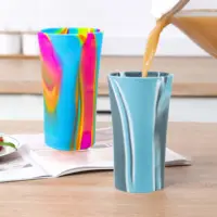 Taza de silicona con estampado de logotipo personalizado, vaso de vidrio, taza de café al aire libre, reutilizable