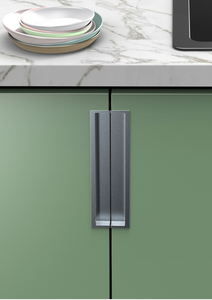 Poignée encastrée en aluminium Feyas Morandi, couleur assortie, pour cuisine, chambre, hôtel - Revêtement de placard rainuré à effet peau - Product Image 2