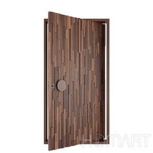 Porta Pivotante de Entrada de Segurança em Madeira Sólida com Isolamento Acústico e Antifurto em Liga de Alumínio Luxuosa - Product Image 1