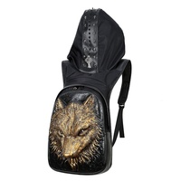 Sac à Dos Ordinateur Portable Unisexe Étanche en PU 3D, pour Étudiants, avec Doublure en Nylon et Fermeture Éclair