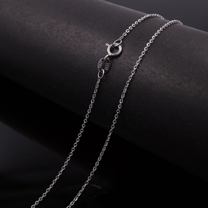 थोक नई फैशन 16 18 इंच 1.1mm इतालवी <span class=keywords><strong>S925</strong></span> चांदी की चेन स्टर्लिंग फ्लैट ओ पार लिंक चेन हार अंडाकार आकार हार - Product Image 4